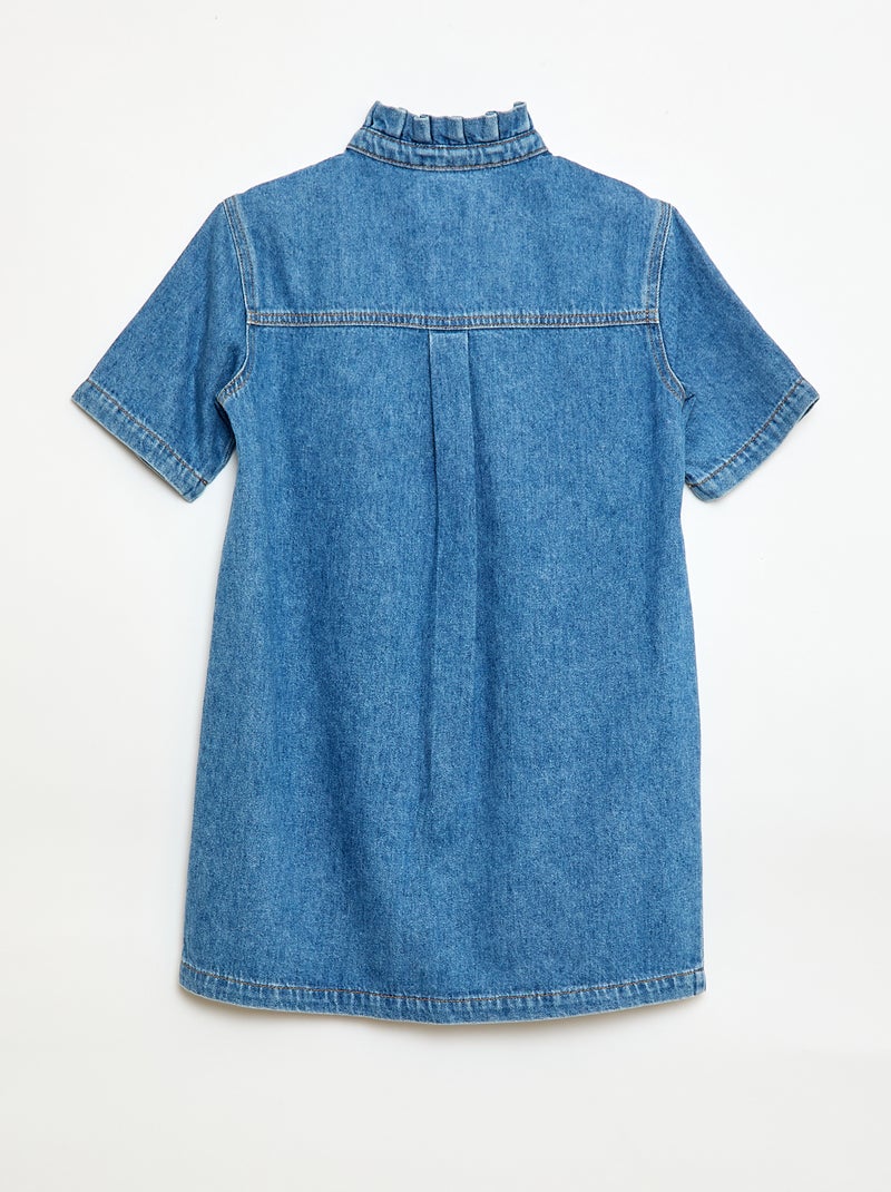 Robe col mao en jean Bleu - Kiabi