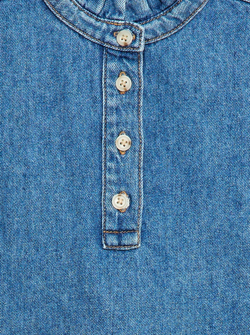 Robe col mao en jean Bleu - Kiabi