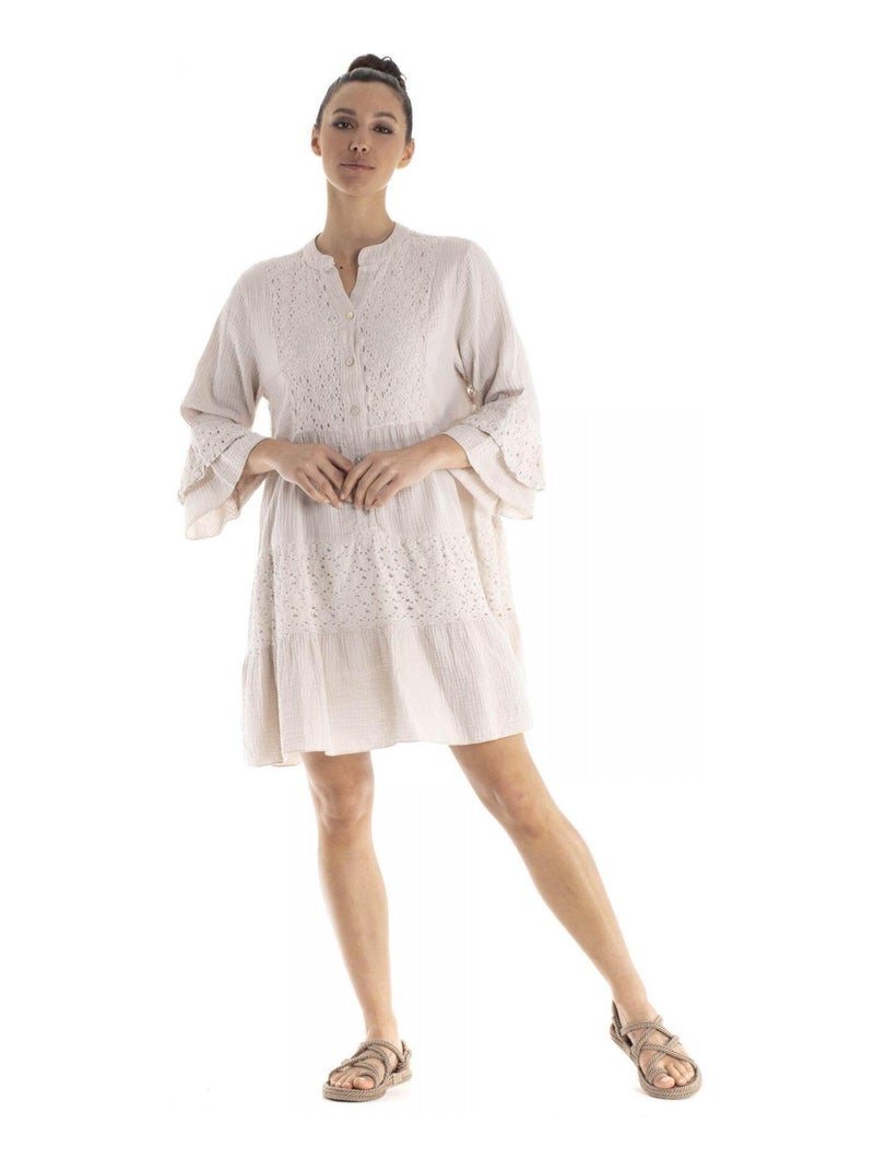 Robe col mao MORINA - Gérard Pasquier Beige - Kiabi