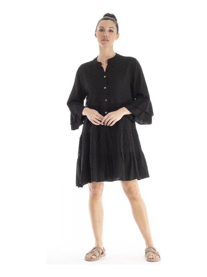 Robe col mao MORINA - Gérard Pasquier Noir Noir - Kiabi
