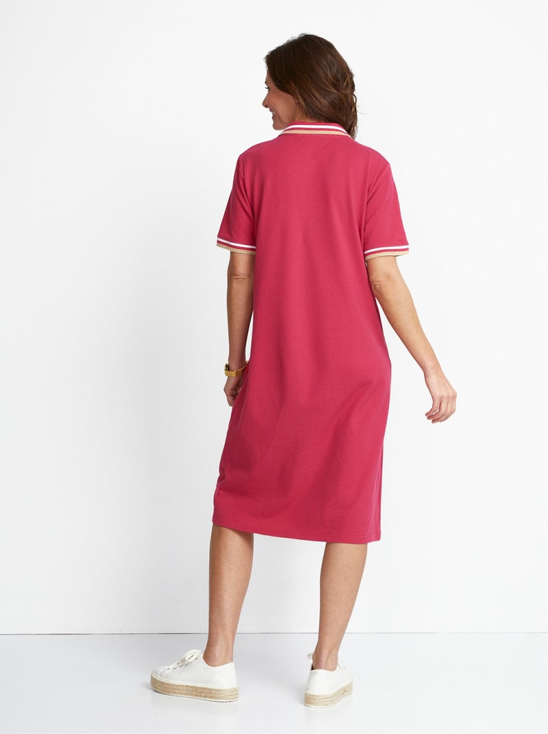 Robe col polo maille piquée - Afibel Rose fushia - Kiabi