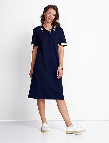 Robe col polo maille piquée