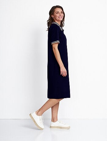 Robe col polo maille piquée