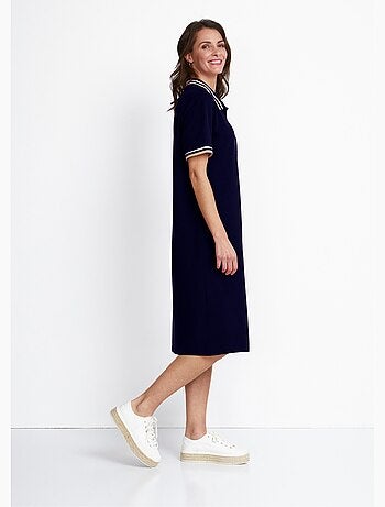 Robe col polo maille piquée