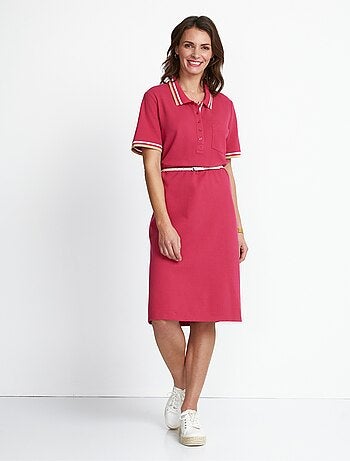 Robe col polo maille piquée