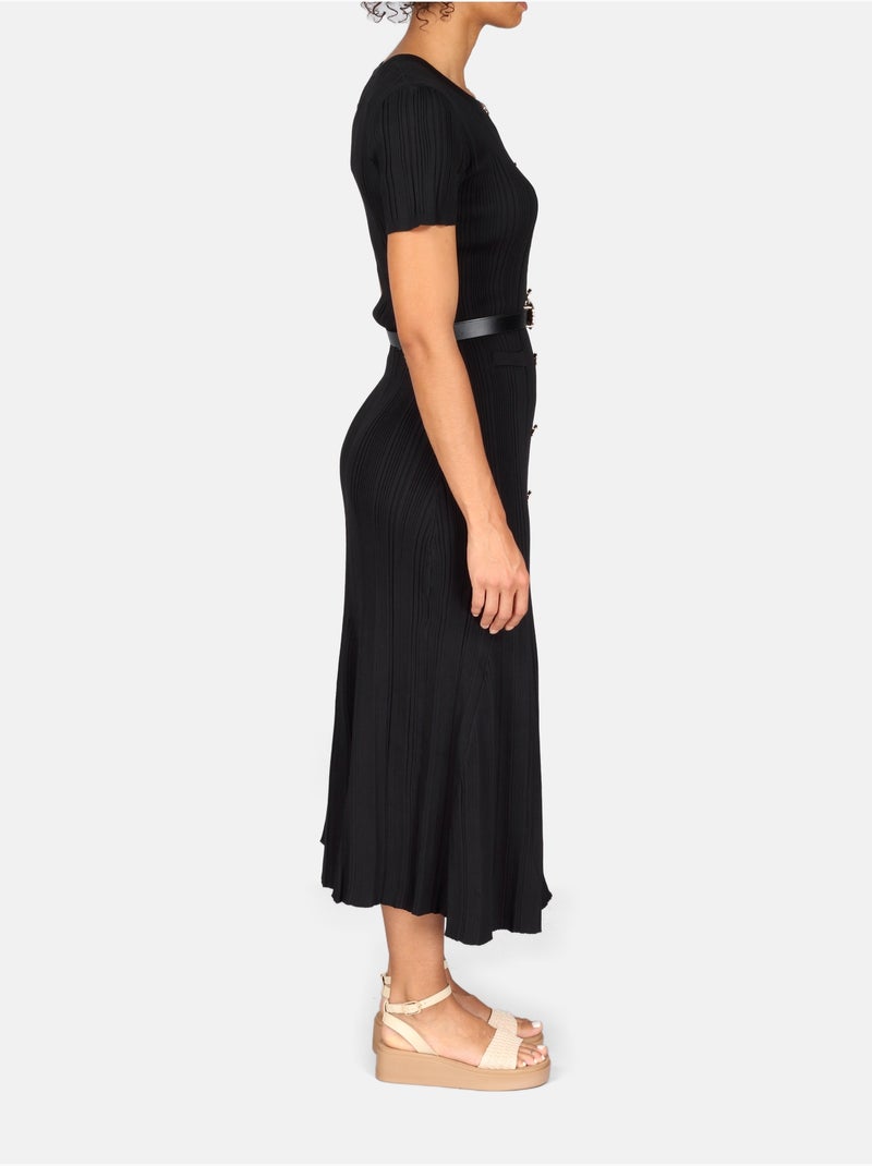 Robe col rond Noir - Kiabi