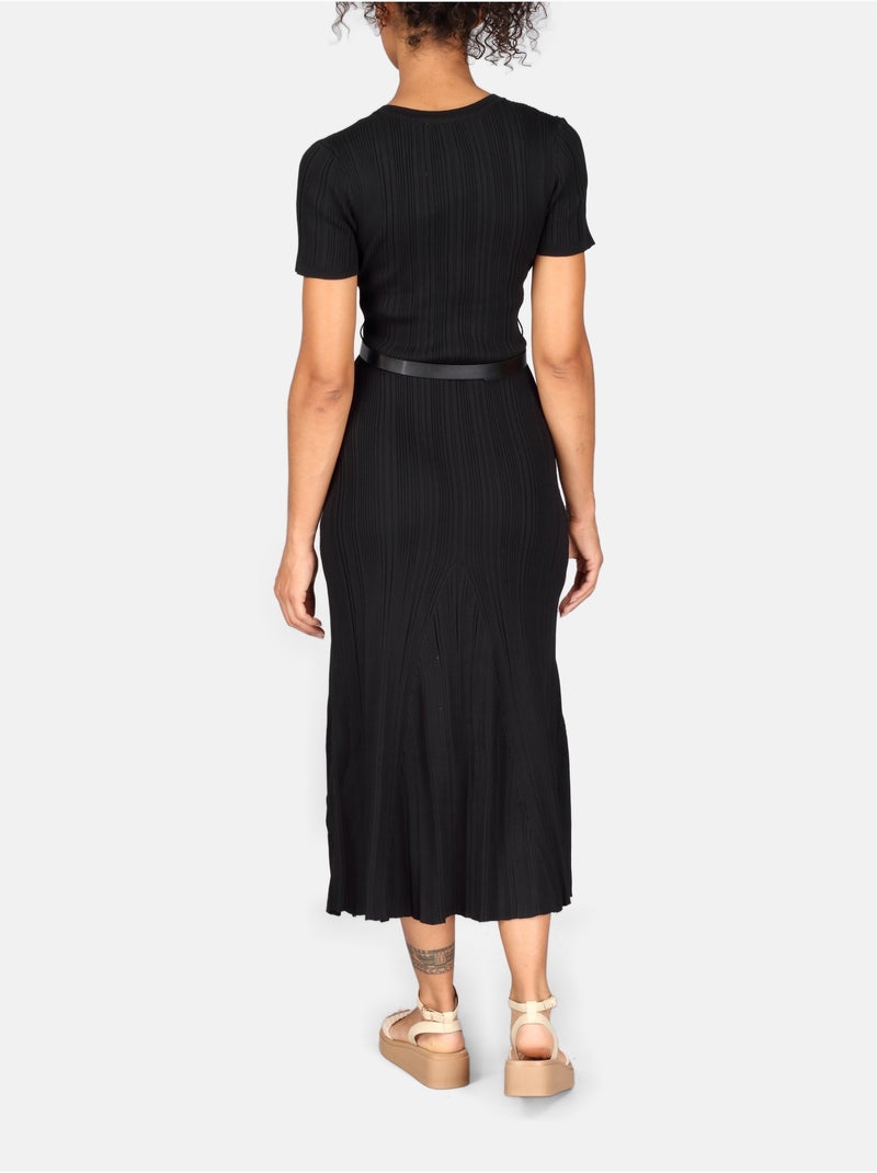 Robe col rond Noir - Kiabi