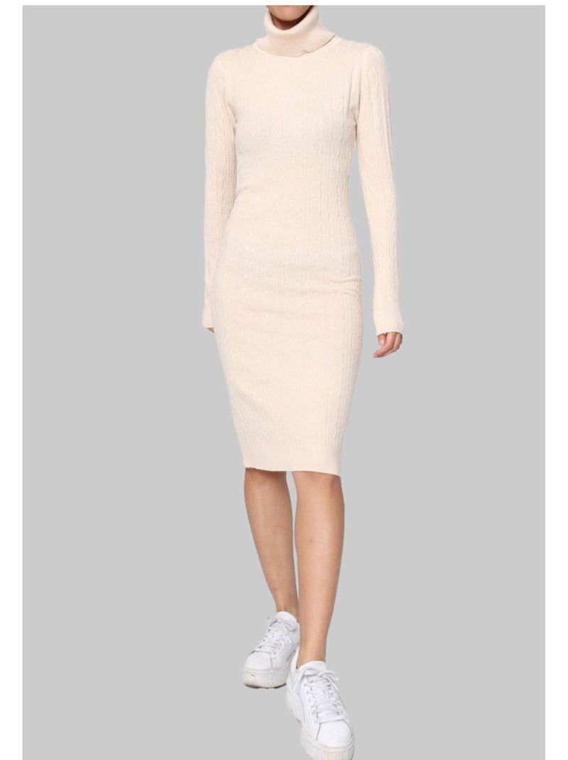 Robe Col Roulé Kebello Beige - Kiabi