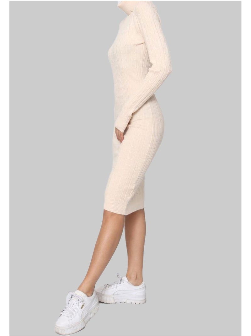 Robe Col Roulé Kebello Beige - Kiabi