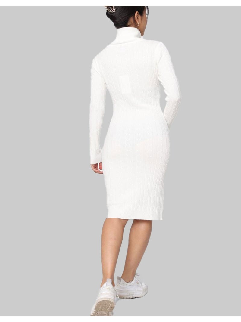 Robe Col Roulé Kebello Blanc - Kiabi