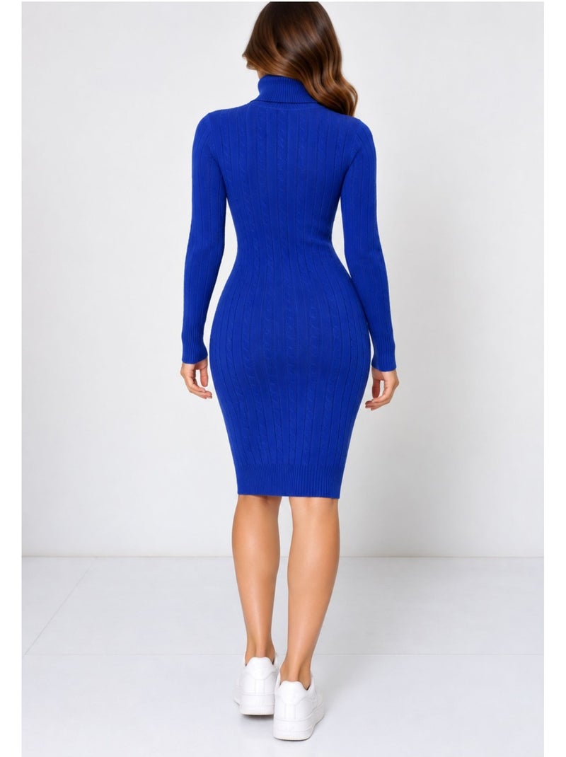 Robe col roulé kebello Bleu - Kiabi