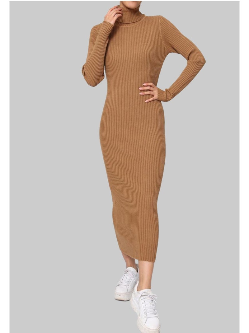 Robe Col Roulé Kebello Marron - Kiabi