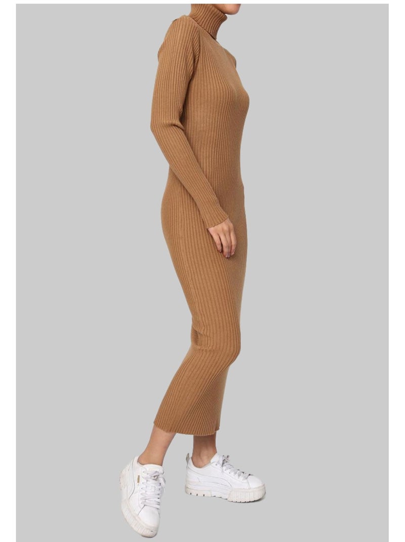 Robe Col Roulé Kebello Marron - Kiabi