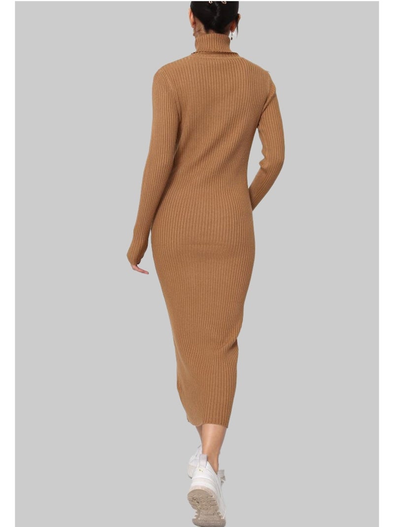 Robe Col Roulé Kebello Marron - Kiabi