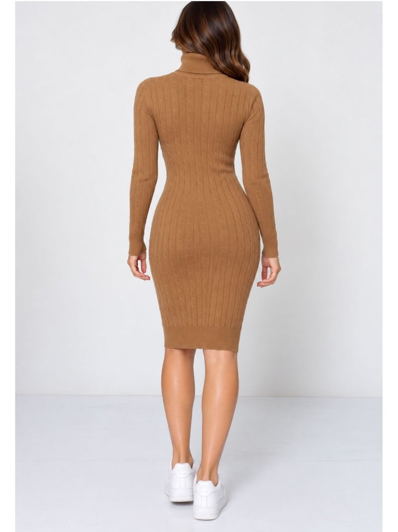 Robe col roulé kebello Marron - Kiabi