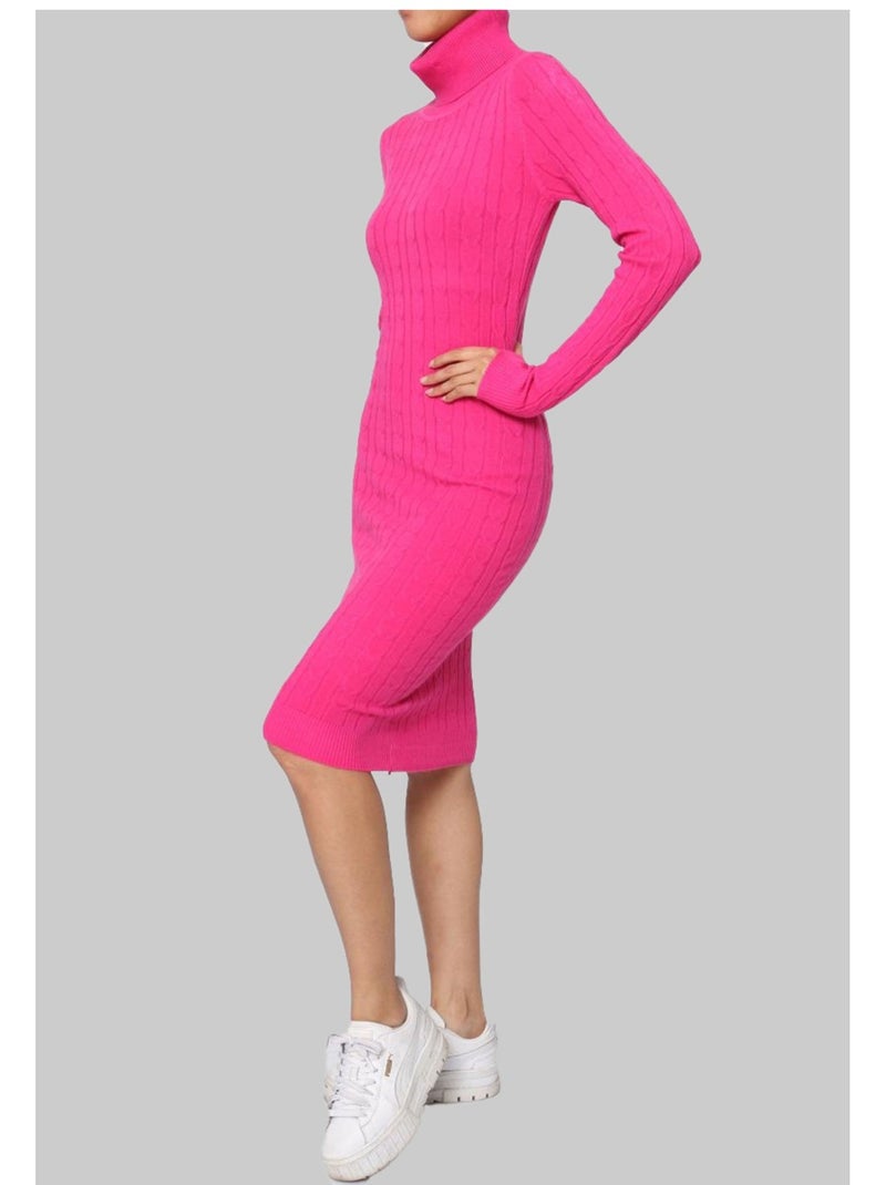 Robe Col Roulé Kebello Rose fushia - Kiabi