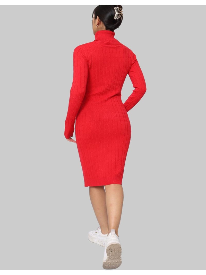 Robe Col Roulé Kebello Rouge - Kiabi