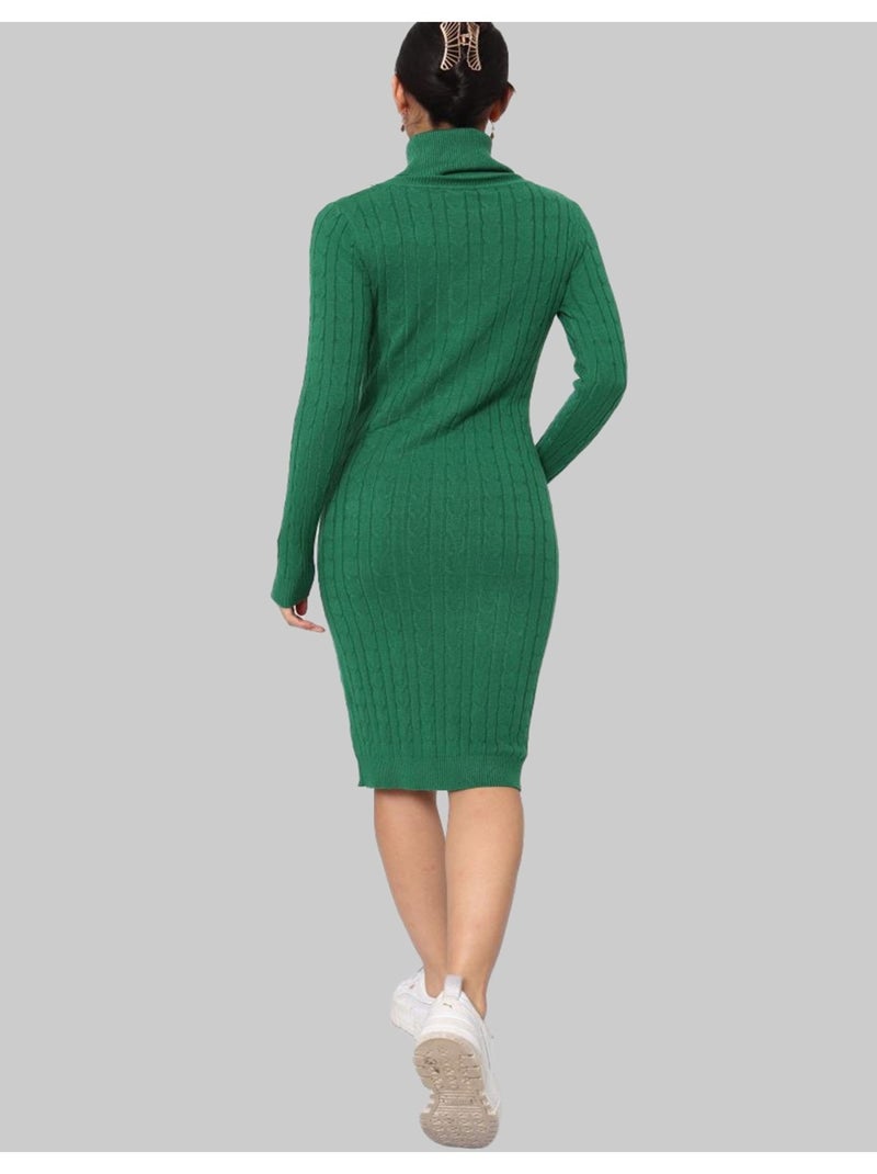 Robe Col Roulé Kebello Vert - Kiabi