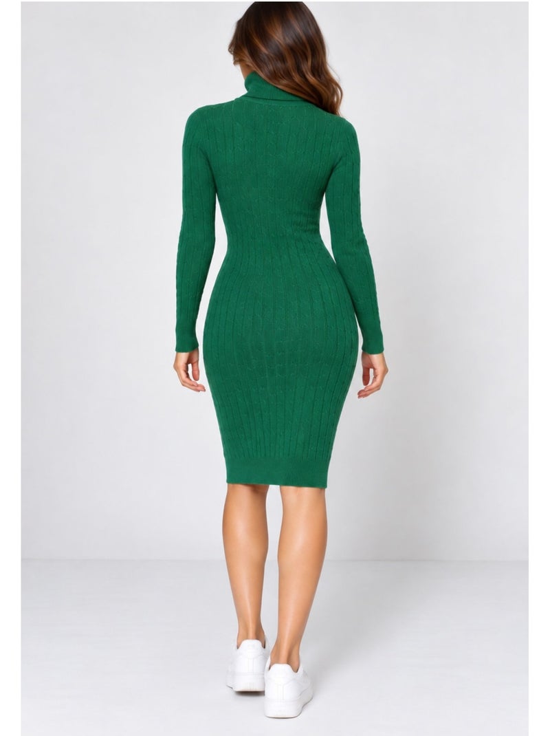 Robe col roulé kebello Vert - Kiabi