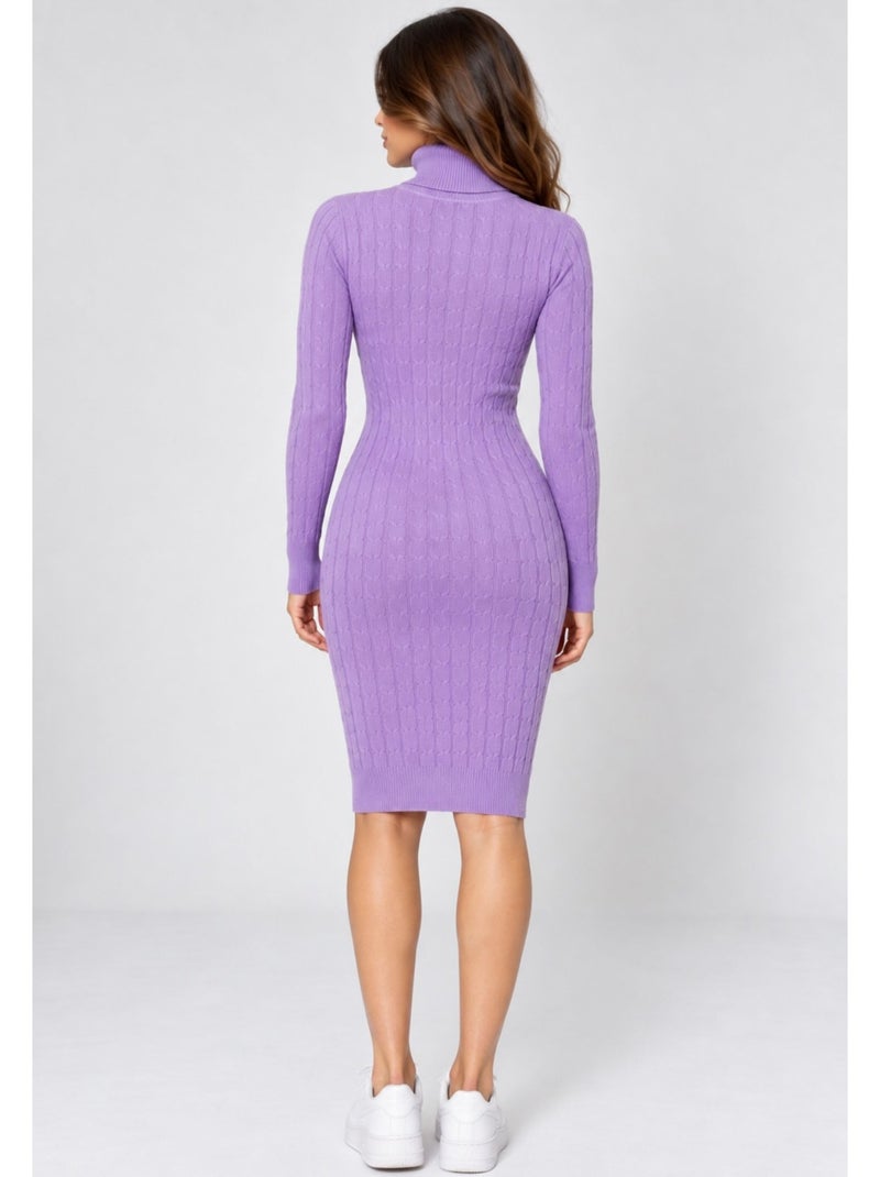 Robe col roulé kebello Violet - Kiabi