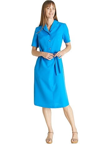 Robe col tailleur manches courtes
