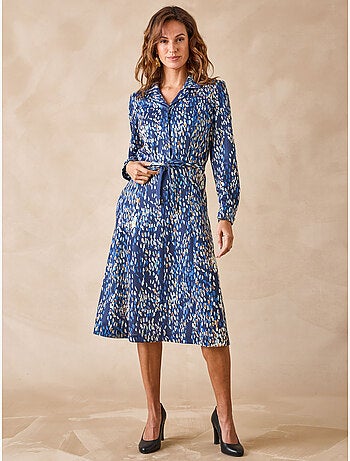 Robe col tailleur manches longues - DAXON