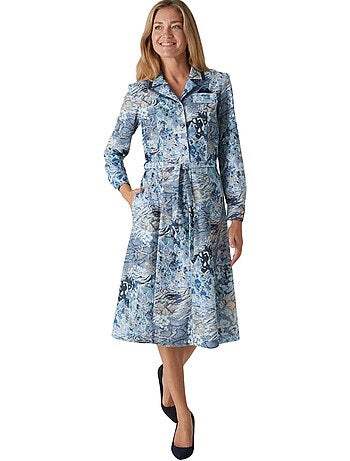 Robe col tailleur manches longues - DAXON