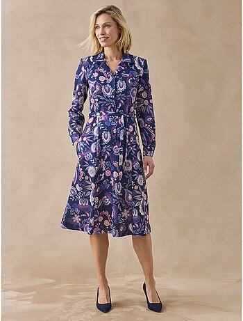 Robe col tailleur manches longues - DAXON