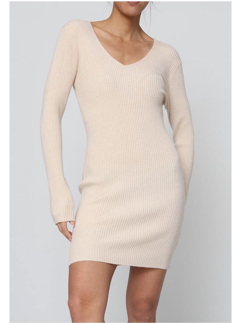 Robe Col V Kebello Beige - Kiabi