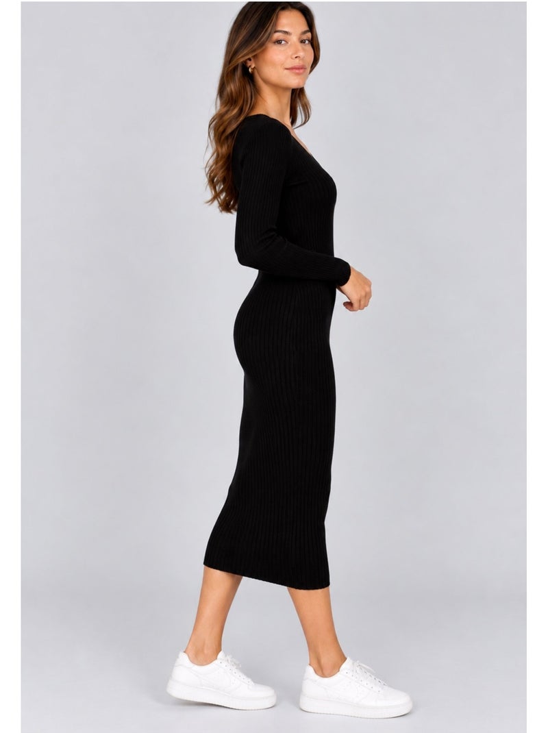 Robe col v kebello Noir Noir - Kiabi