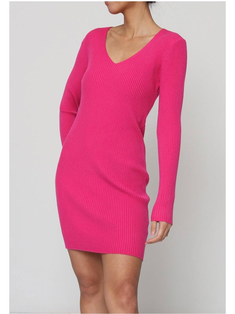 Robe Col V Kebello Rose fushia - Kiabi