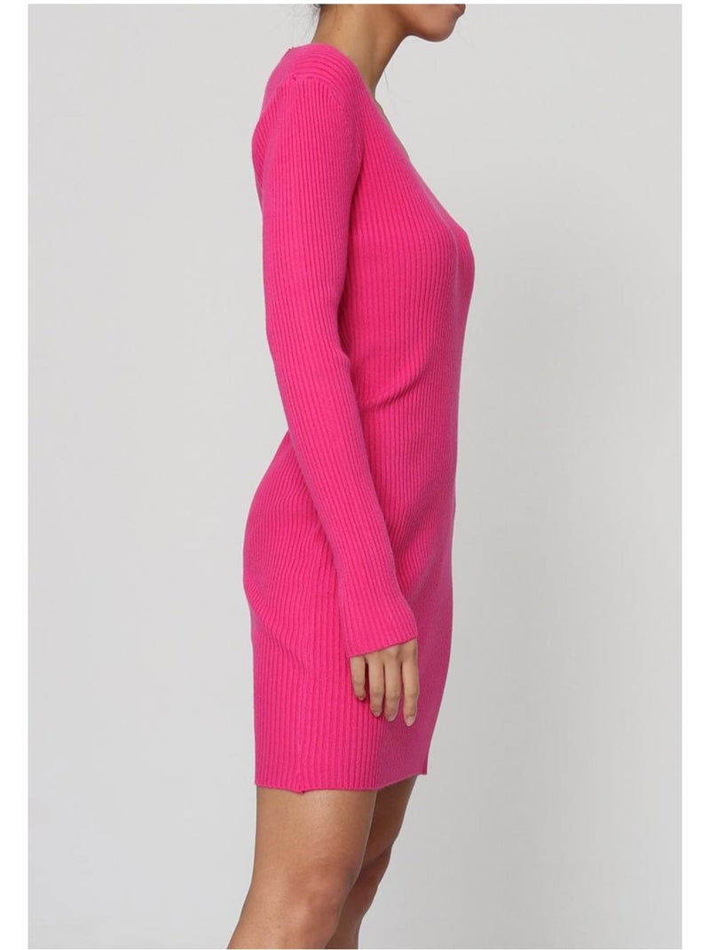 Robe Col V Kebello Rose fushia - Kiabi