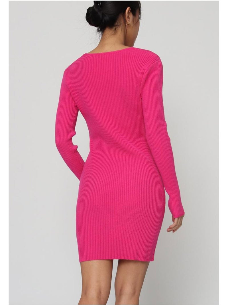 Robe Col V Kebello Rose fushia - Kiabi