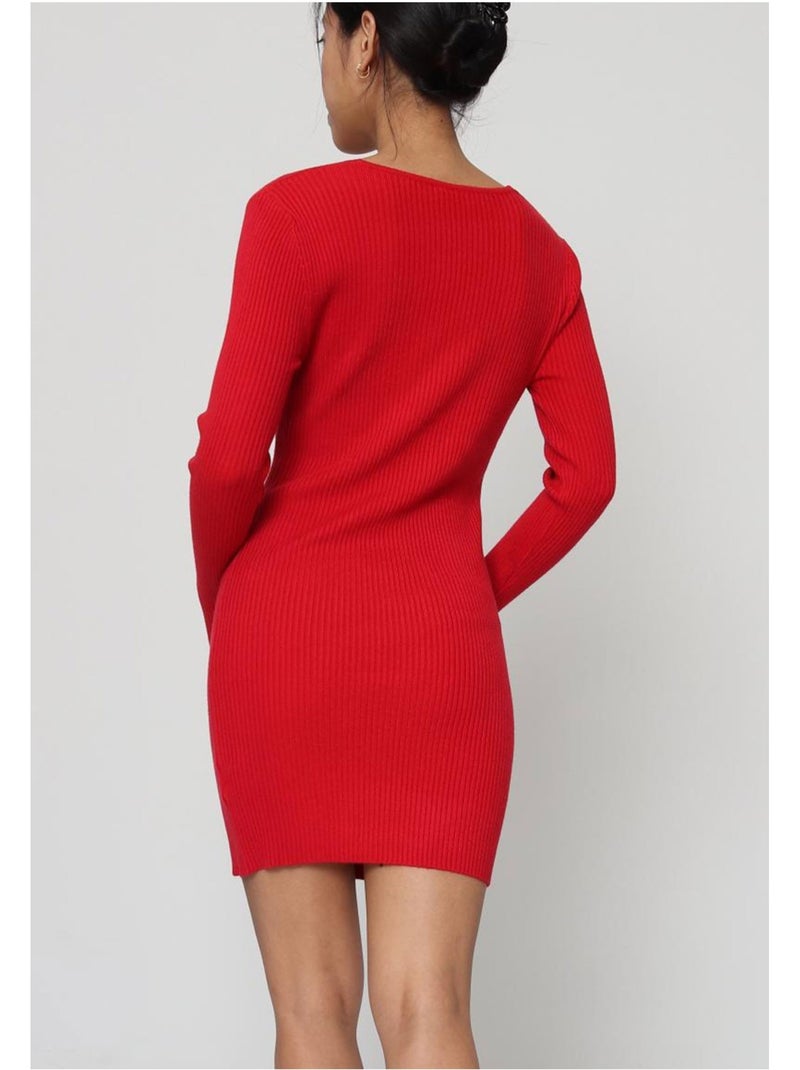 Robe col v kebello Rouge - Kiabi