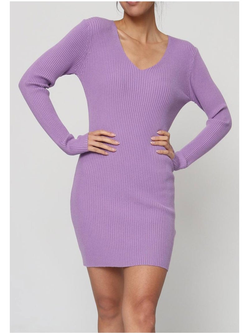 Robe Col V Kebello Violet - Kiabi