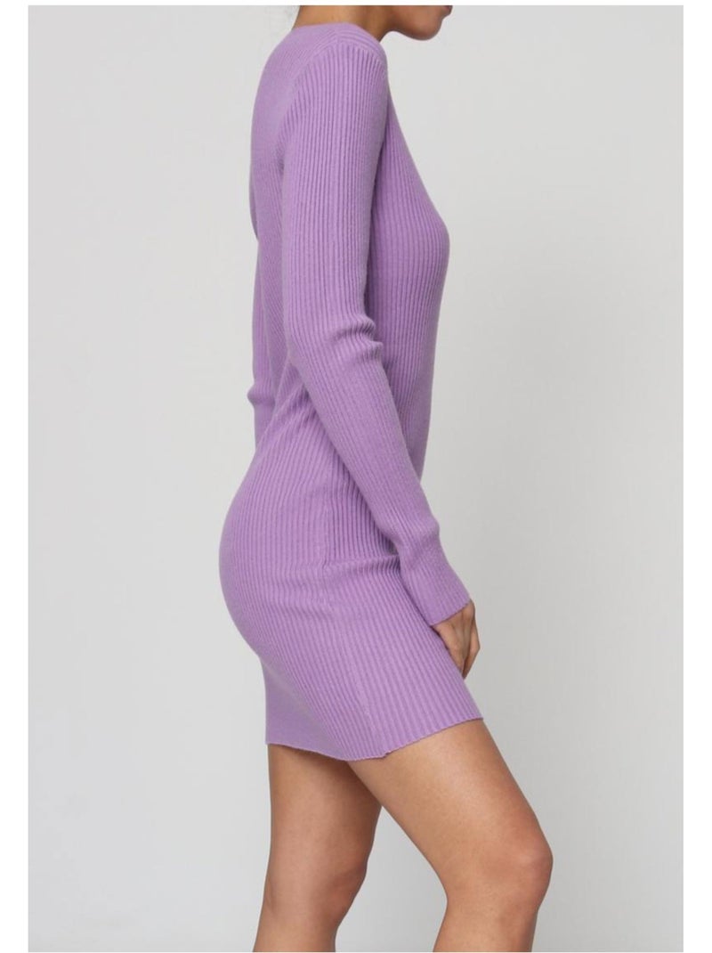 Robe Col V Kebello Violet - Kiabi