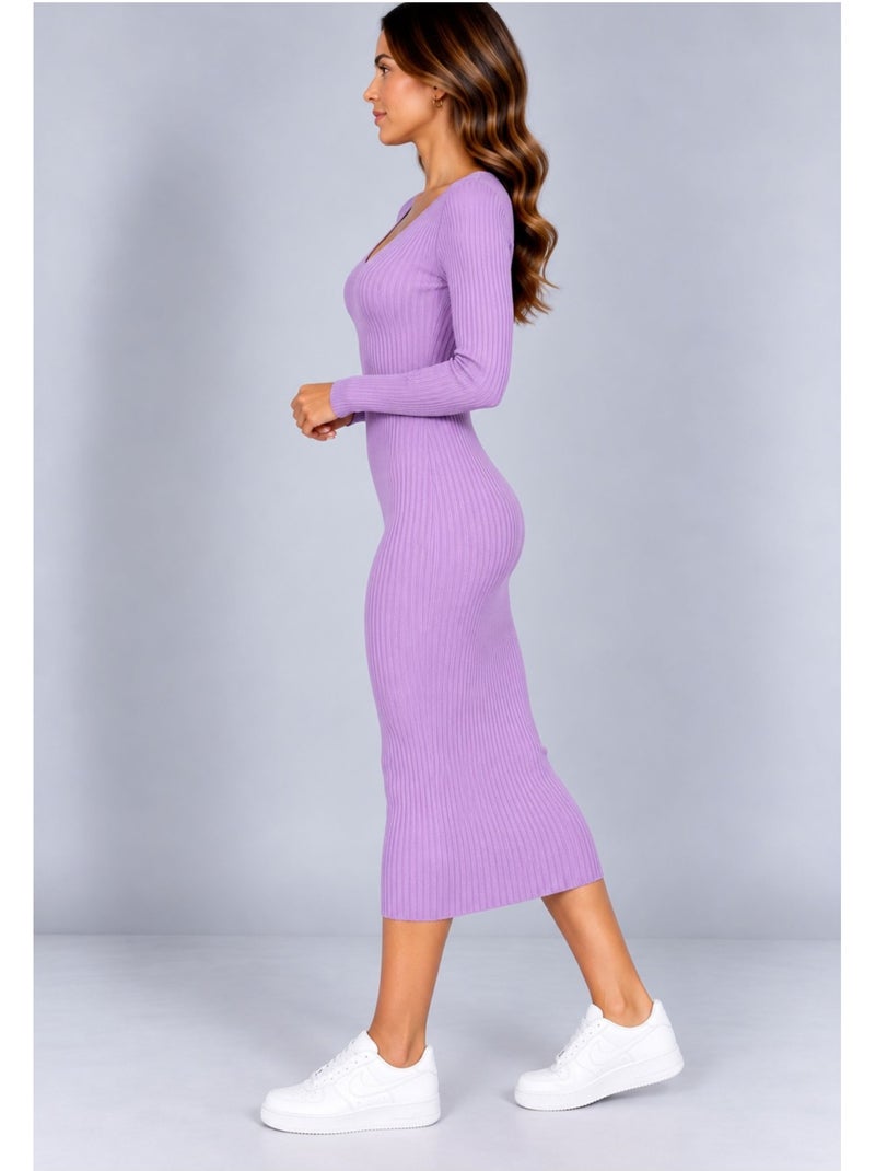 Robe col v kebello Violet - Kiabi