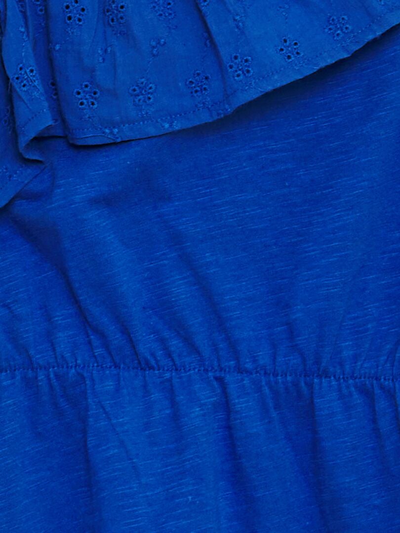 Robe Valerie Évasée Bleu Foncé Broderie Anglaise