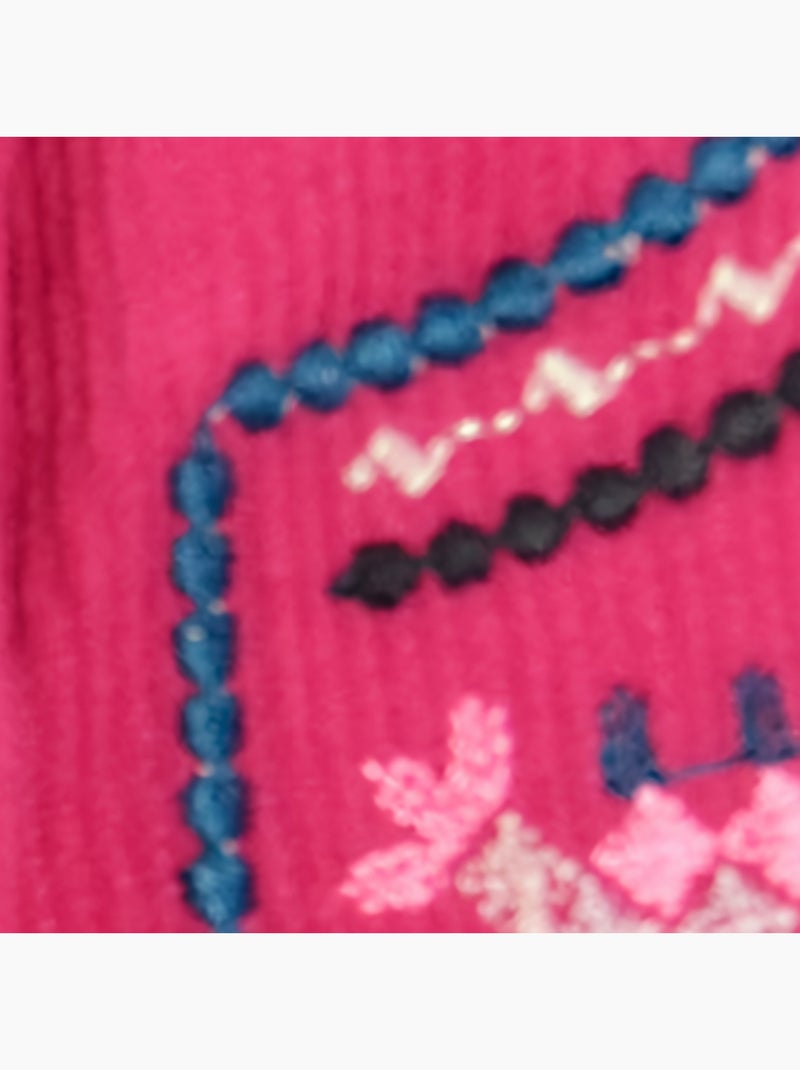ROBE + COLLANT BEBE FUCHSIA FOLKLORE BABY Rose - Kiabi