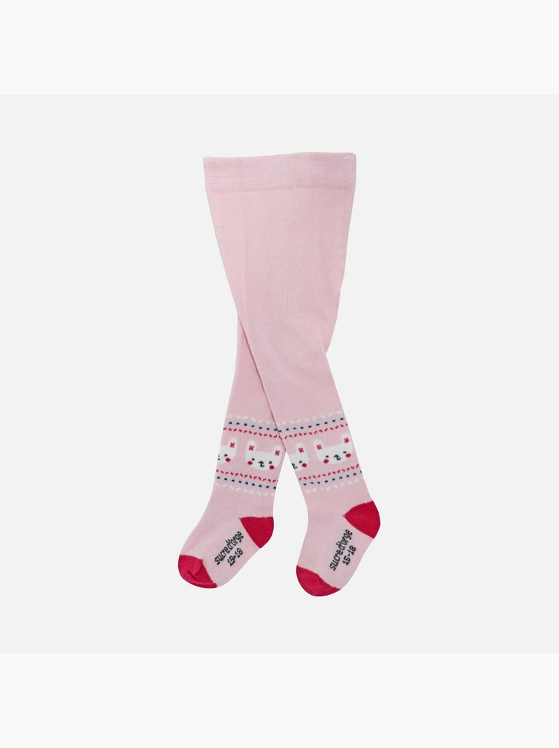 ROBE + COLLANT BEBE FUCHSIA FOLKLORE BABY Rose - Kiabi