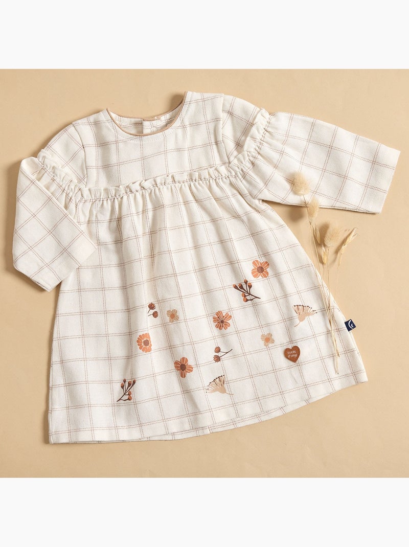 Robe collant soleina tisse teint manches longues Beige - Kiabi