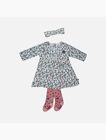 ROBE + COLLANTS + BANDEAU FLORETTE