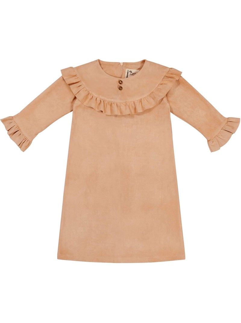 Robe Costume Indien  en Suédine   SQUAW - La Faute à Voltaire Beige - Kiabi