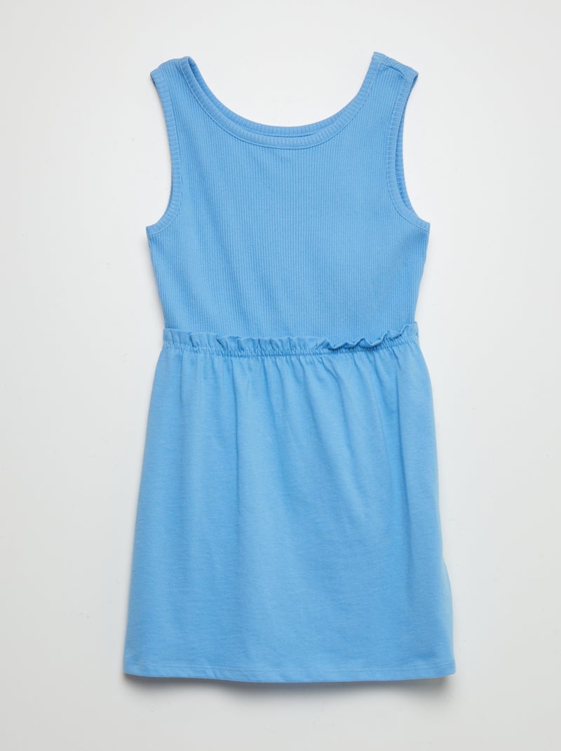 Robe côtelée sans manches Bleu - Kiabi