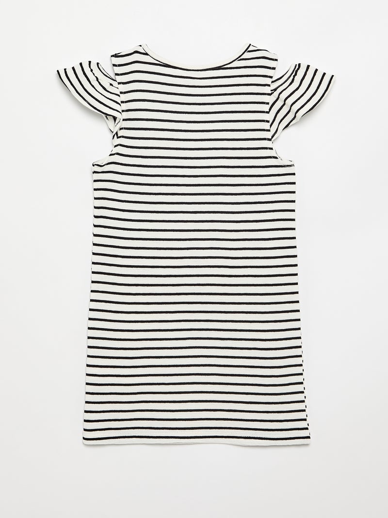 Robe coupe mi-cuisse avec ouvertures aux épaules Blanc - Kiabi
