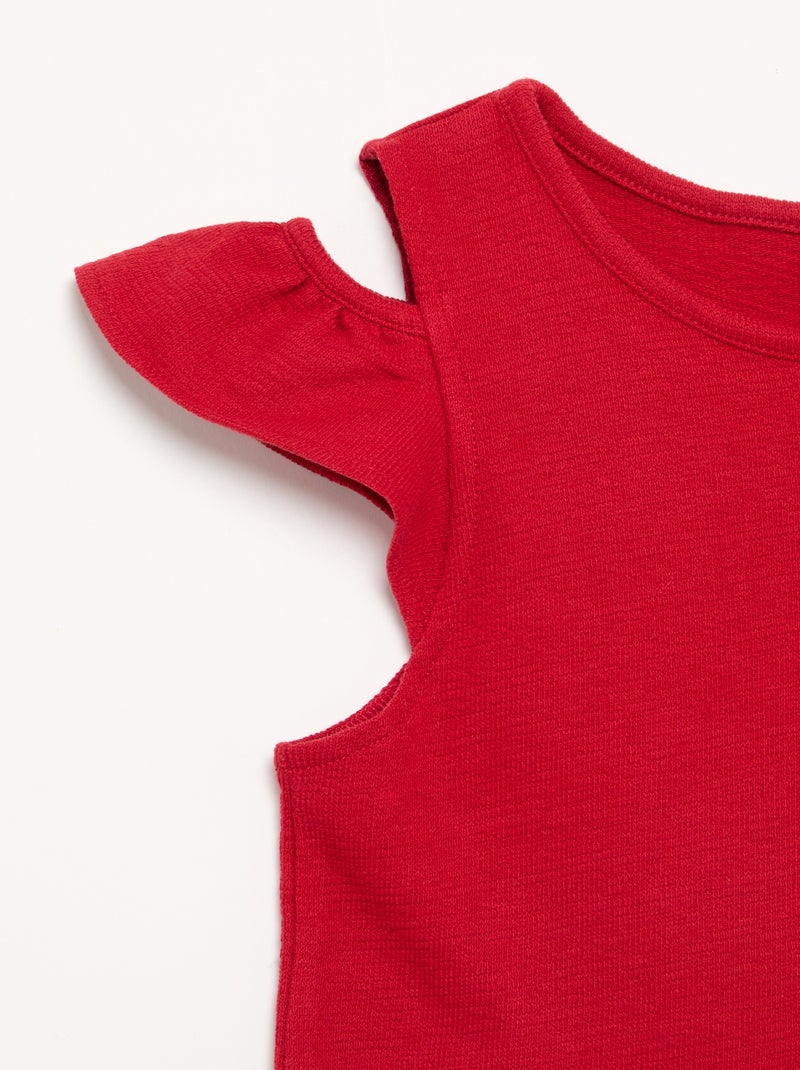 Robe coupe mi-cuisse avec ouvertures aux épaules Rouge - Kiabi