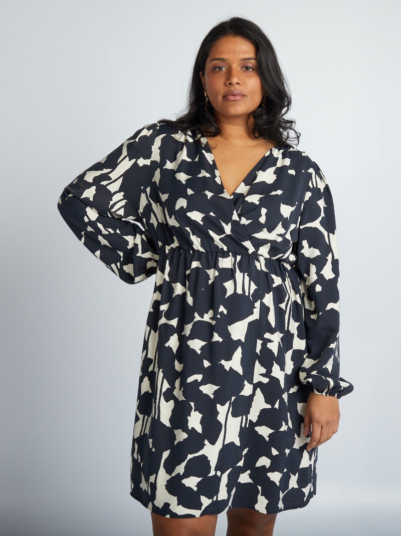 Robe coupe portefeuille Noir - Kiabi