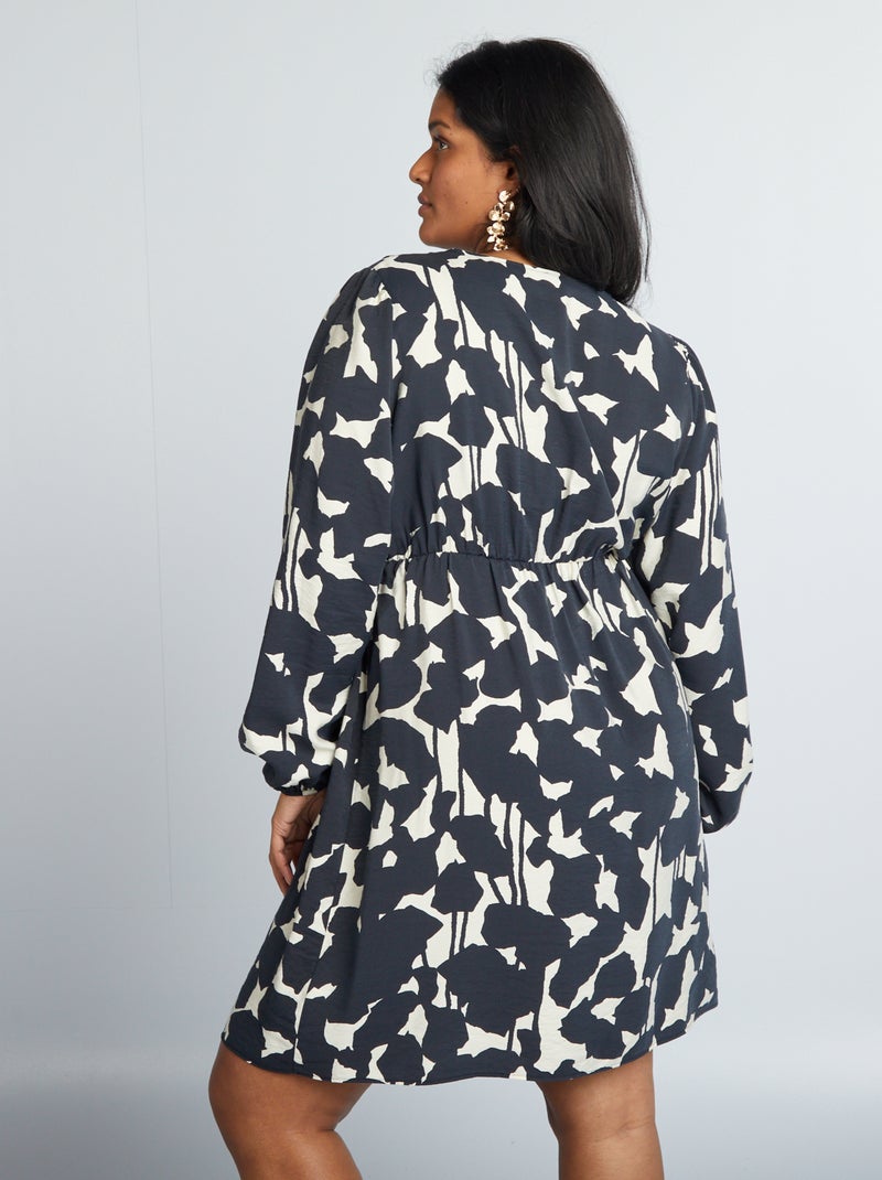 Robe coupe portefeuille Noir - Kiabi