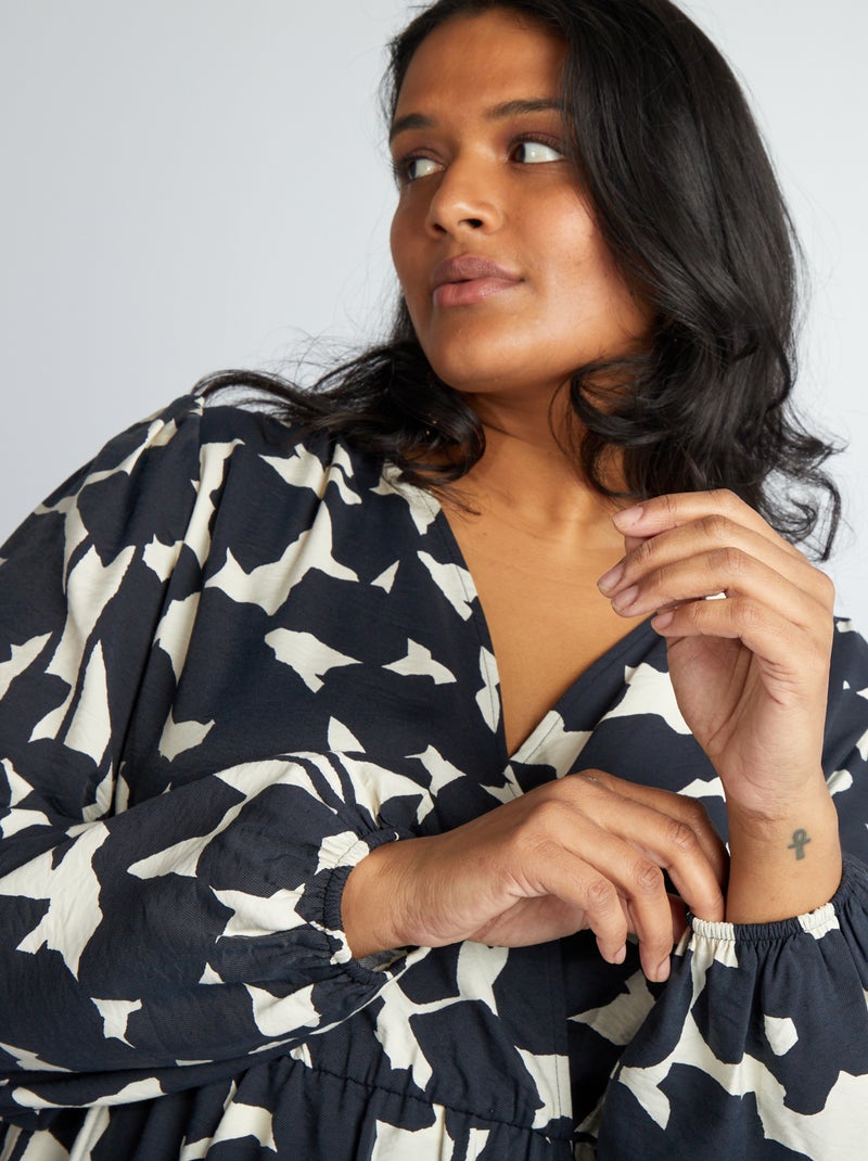 Robe coupe portefeuille Noir - Kiabi