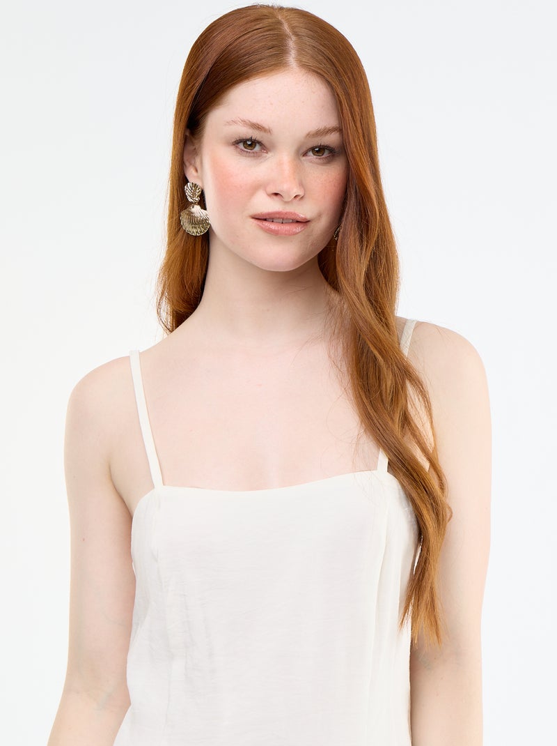 Robe courte à bretelles Blanc - Kiabi